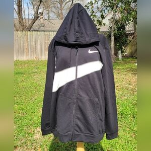 Nike Black Windbreaker with Hooded Design